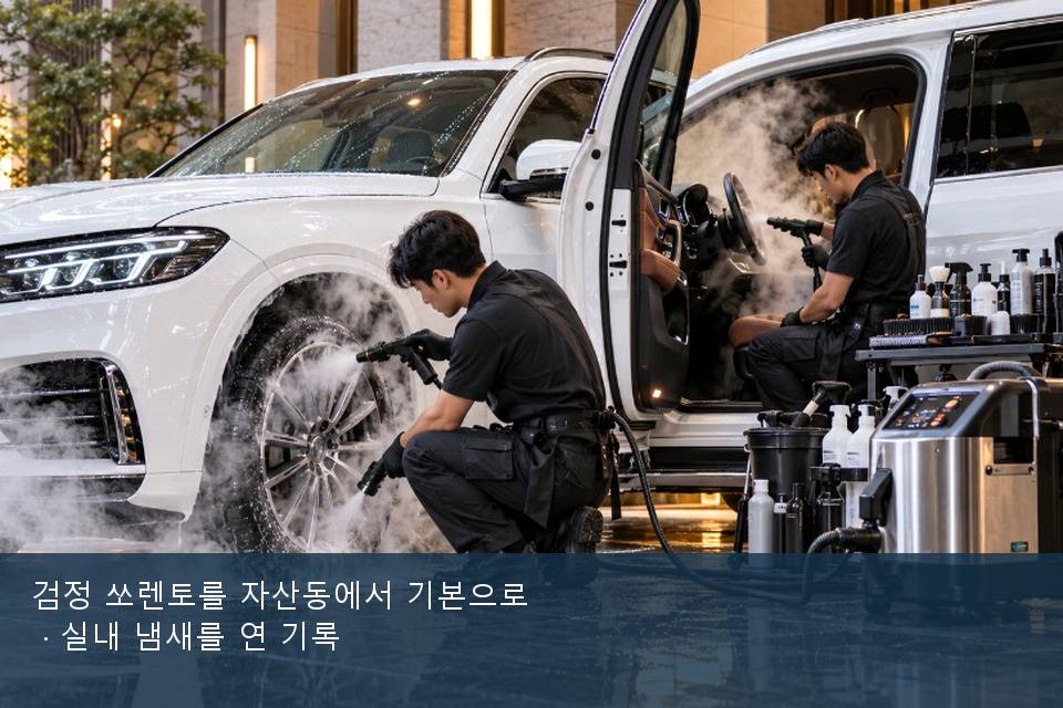 검정 쏘렌토를 자산동에서 기본으로 · 실내 냄새를 연 기록